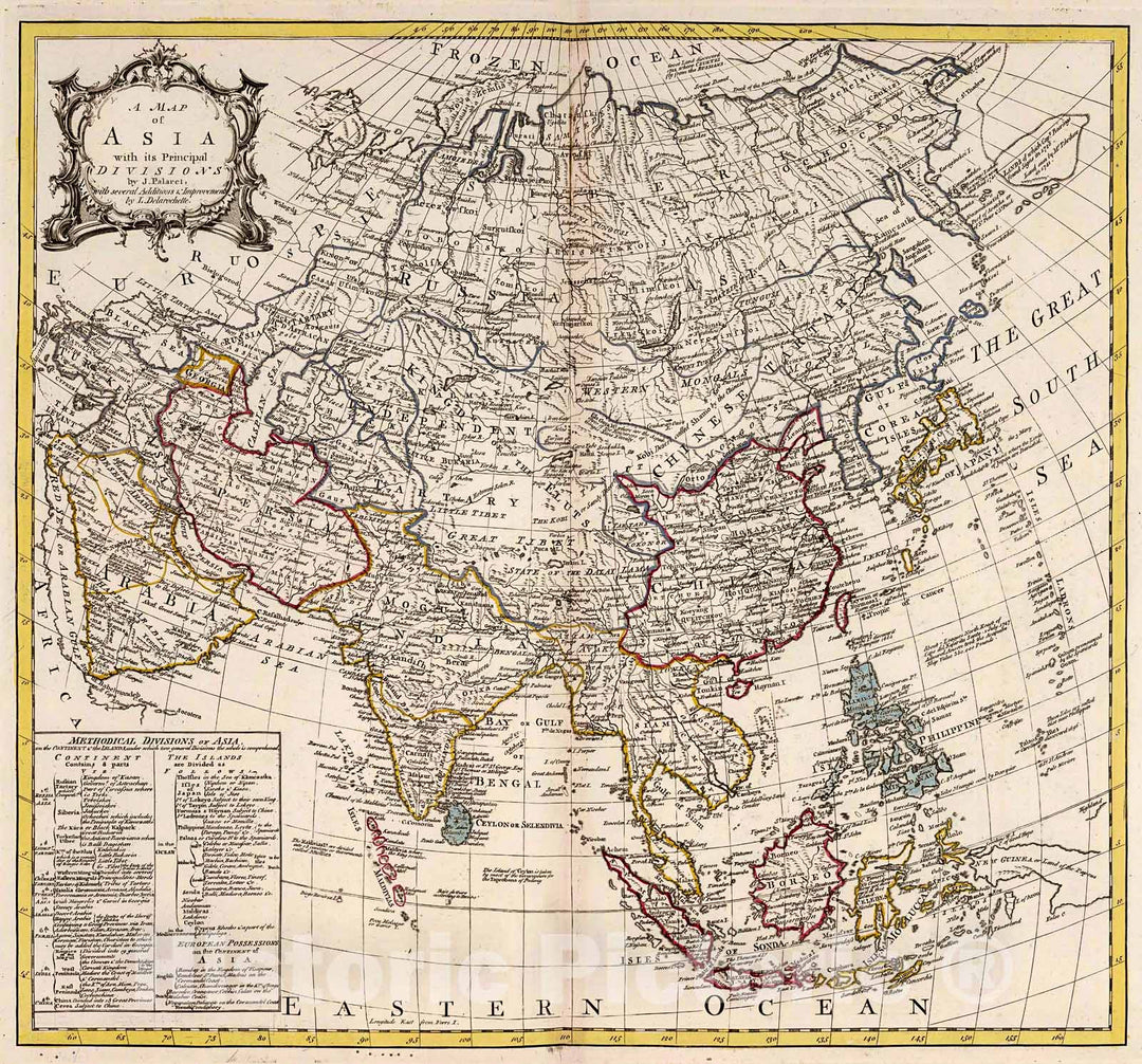 Historic Map : Asia with its Principal Divisions., 1755, Vintage Wall Decor