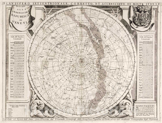 Historic Map : Planisfero Settentrionale., 1693, Vintage Wall Decor