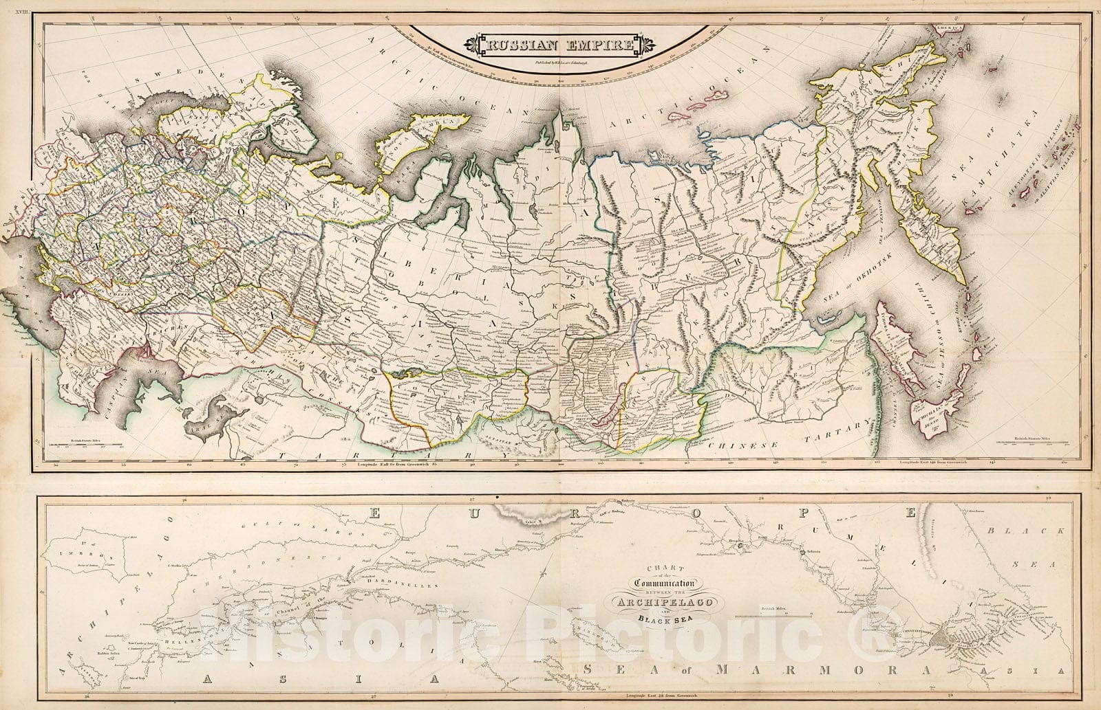 Historic Map : Russian Empire. XVIII- XIX, 1841, Vintage Wall Decor