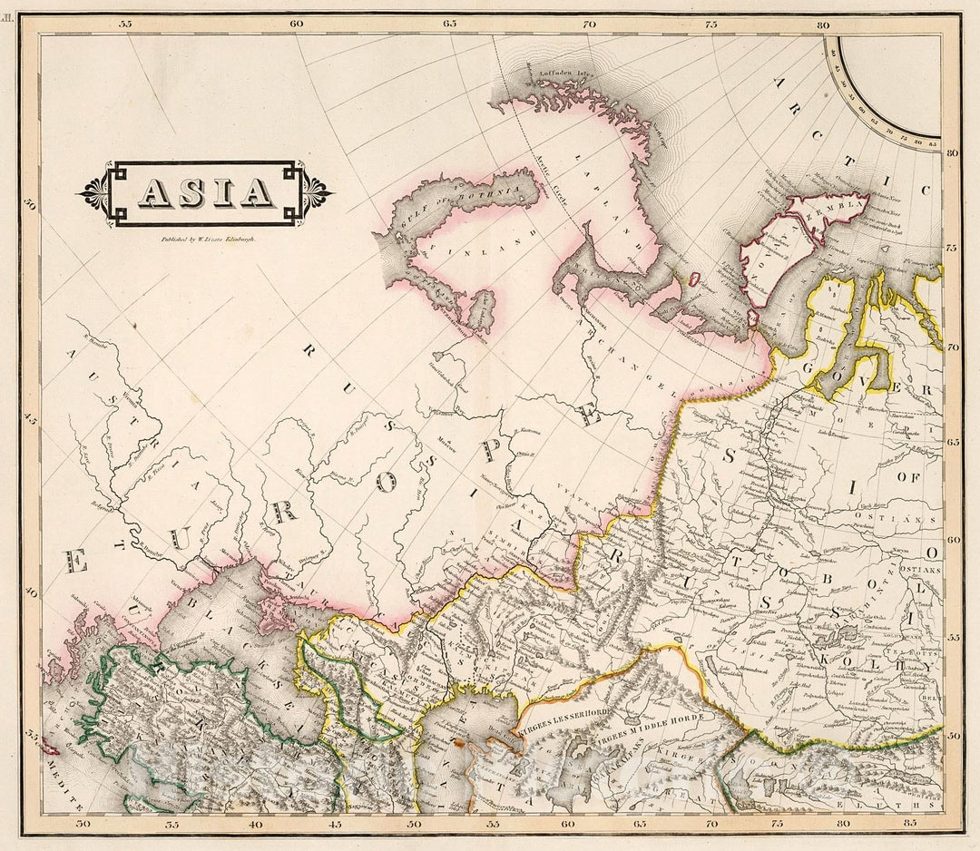 Historic Map : Asia. XLII, 1841, Vintage Wall Decor