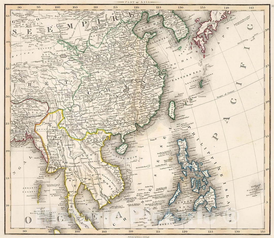Historic Map : Asia. XLV, 1841, Vintage Wall Decor
