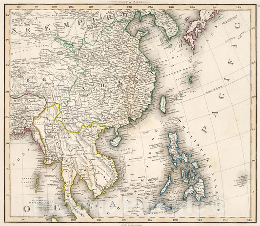 Historic Map : Asia. XLV, 1841, Vintage Wall Decor