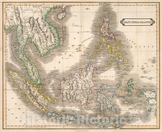 Historic Map : East India Islands, 1841, Vintage Wall Decor