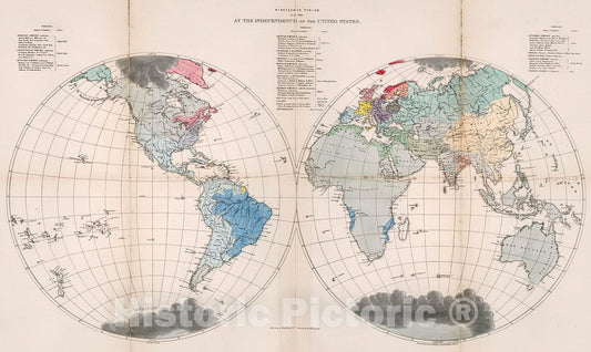 Historic Map : Nineteenth period. A.D. 1783. Independence Of The United States, 1856, Vintage Wall Decor