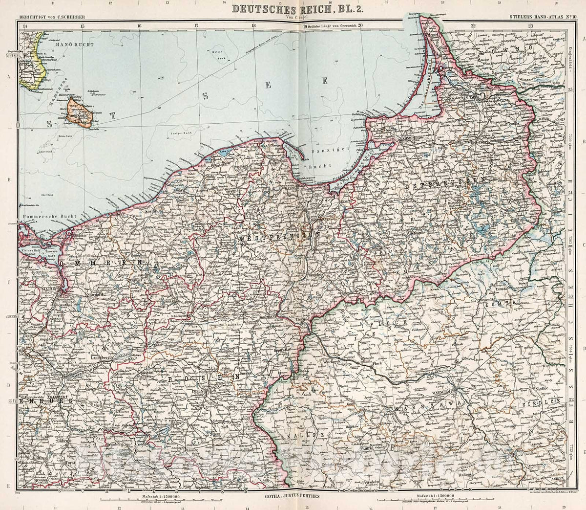 Historic Map : Deutsches Reich in four Blaettern, Bl. 2., 1905, Vintage Wall Decor