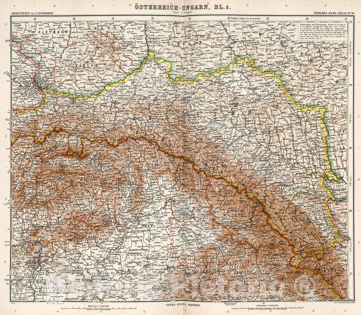 Historic Map : Oesterrich-Ungarn in four Blaettern, Blatt 2., 1905, Vintage Wall Decor