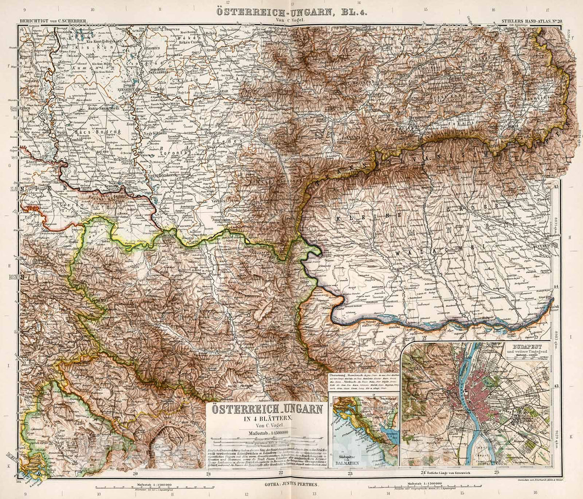 Historic Map : Oesterrich-Ungarn in four Blaettern, Blatt four., 1905, Vintage Wall Decor