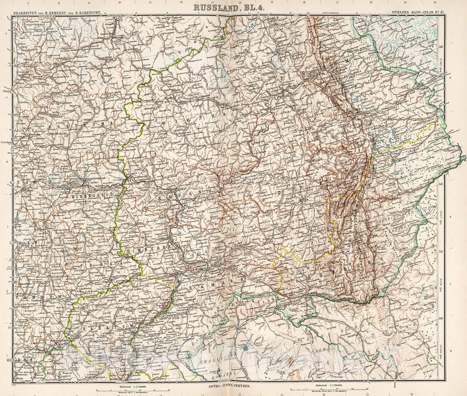 Historic Map : Russland, Bl. 4. Eurpaeisches Russland und Nord-Skandinavien in six Blaettern., 1905, Vintage Wall Decor