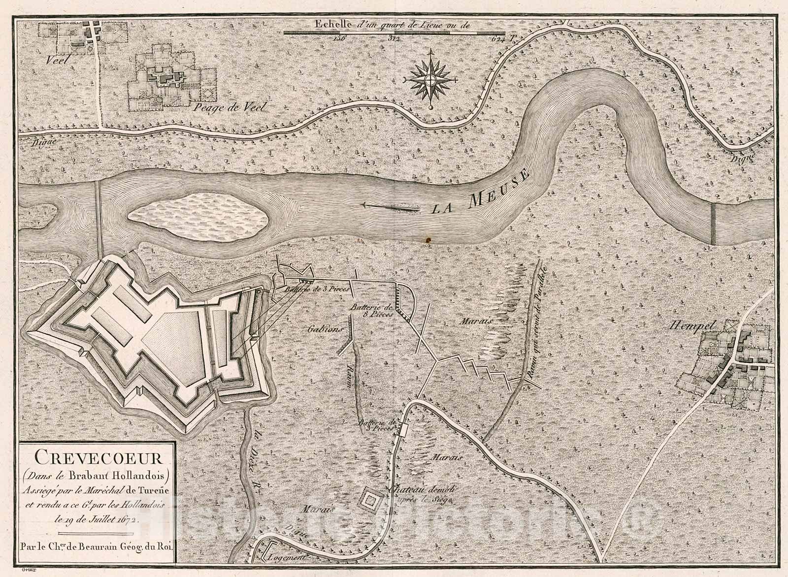 Historic Map : Volume 2. Crevecoeur : (Dans le Brabant Hollandois), 1782, Vintage Wall Decor