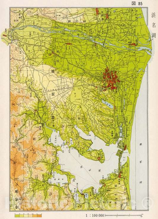 Historic Map : Lake Hamana, Japan, 1956, Vintage Wall Decor