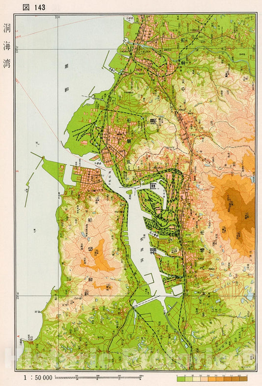 Historic Map : Dokai Bay, Japan, 1956, Vintage Wall Decor