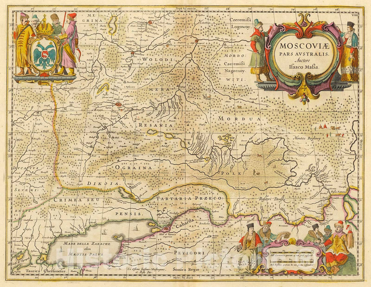 Historic Map : Moscoviae, Pars Australis, 1690, Vintage Wall Decor