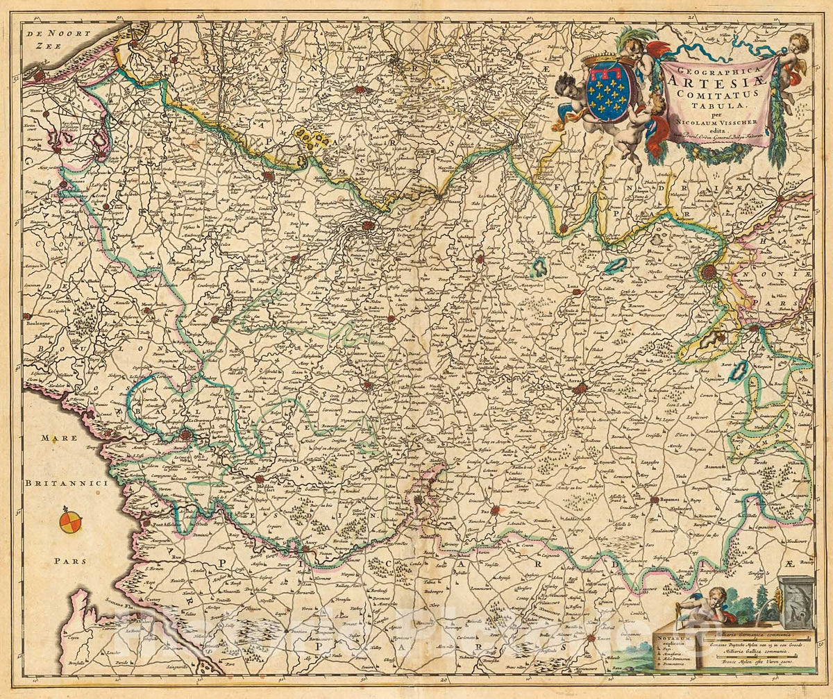 Historic Map : Geographica Artesiae comitatus tabula, 1690, Vintage Wall Decor