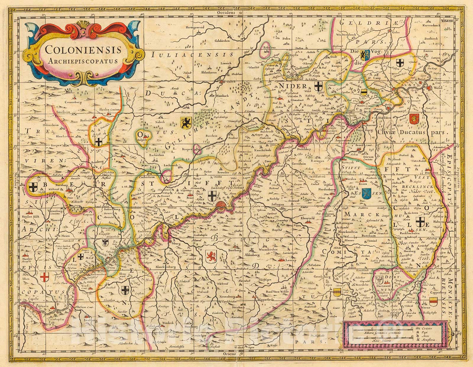 Historic Map : Coloniensis Archiepiscopatus, 1690, Vintage Wall Decor