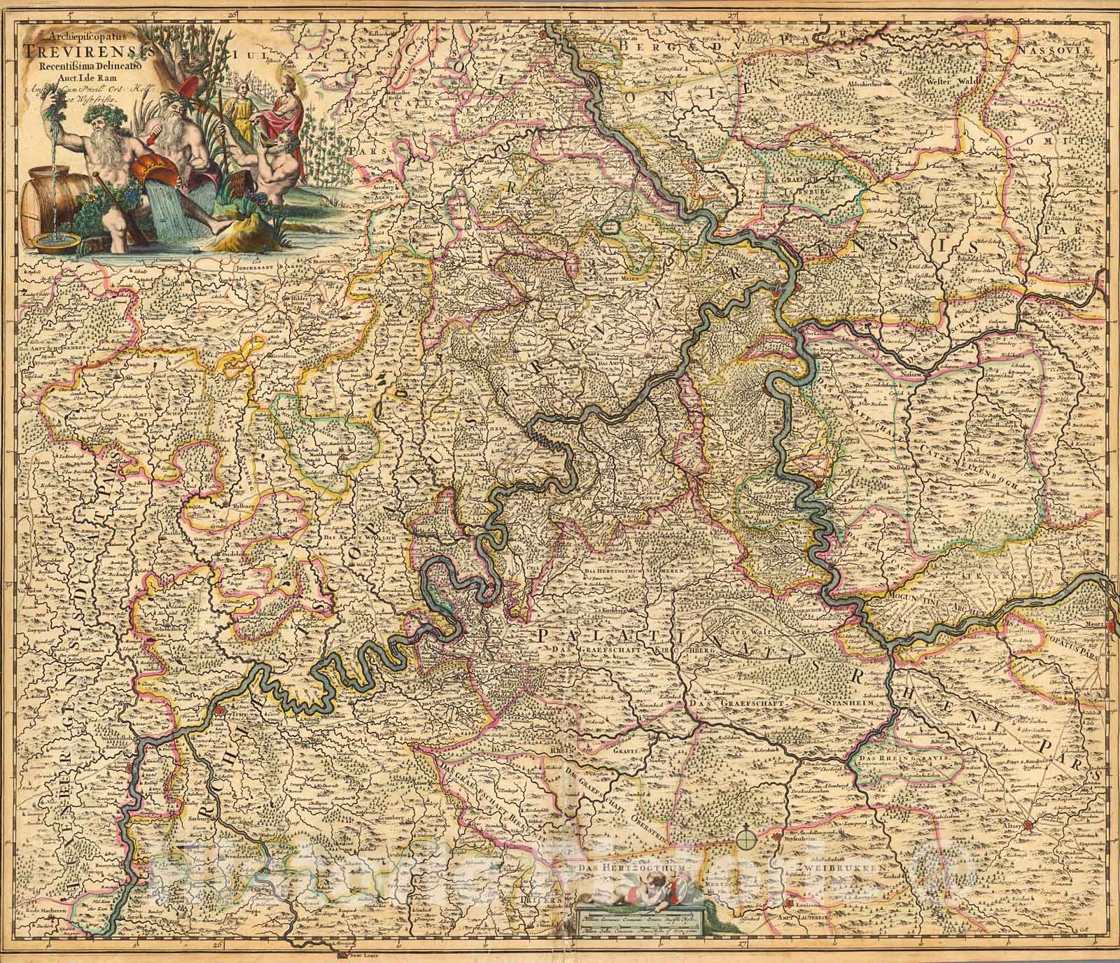 Historic Map : Archiepiscopatus Trevirensis, 1690, Vintage Wall Decor