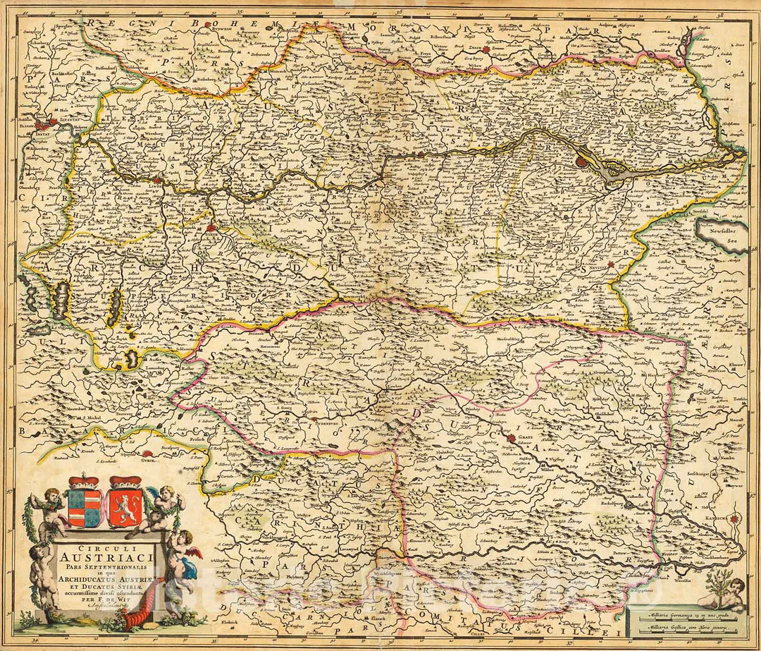 Historic Map : Circuli Austriaci pars septentrionalis, 1690, Vintage Wall Decor
