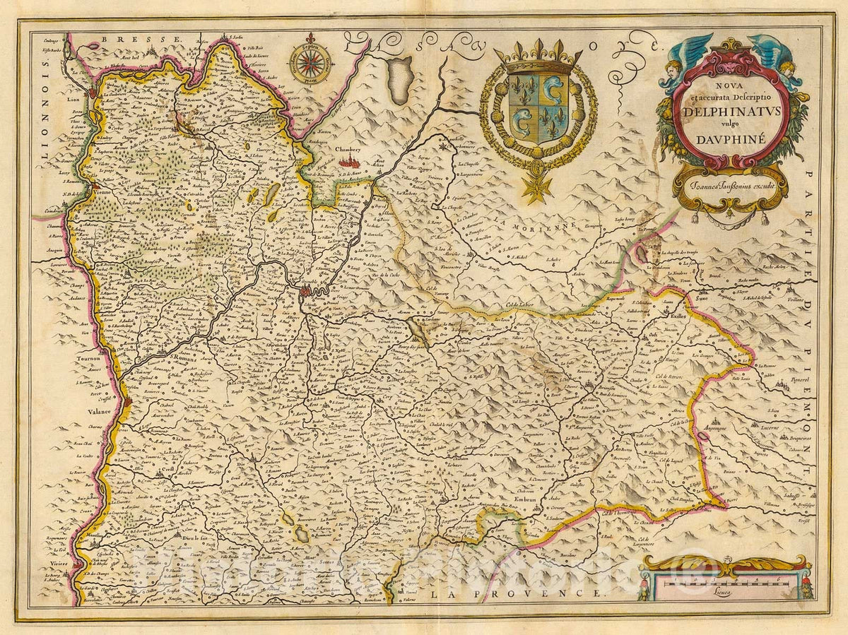 Historic Map : Nova et accurata Descriptio Delphinatus vulgo Dauphine, c1688, , Vintage Wall Art
