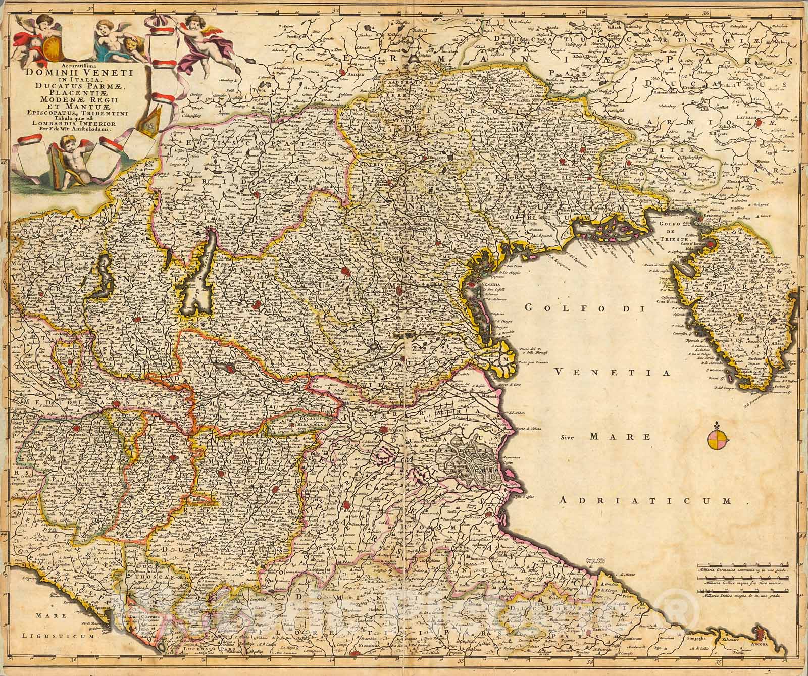Historic Map : Accuratissima Dominii Veneti in Italia, 1690, Vintage Wall Decor