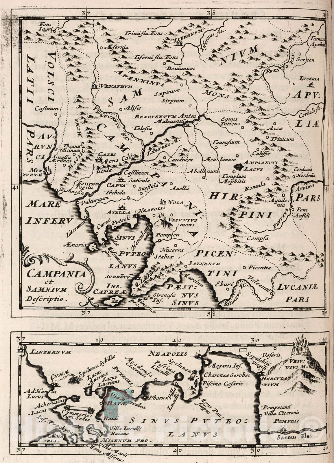 Historic Map : Campania et Samnium Descriptio., 1649, Vintage Wall Decor