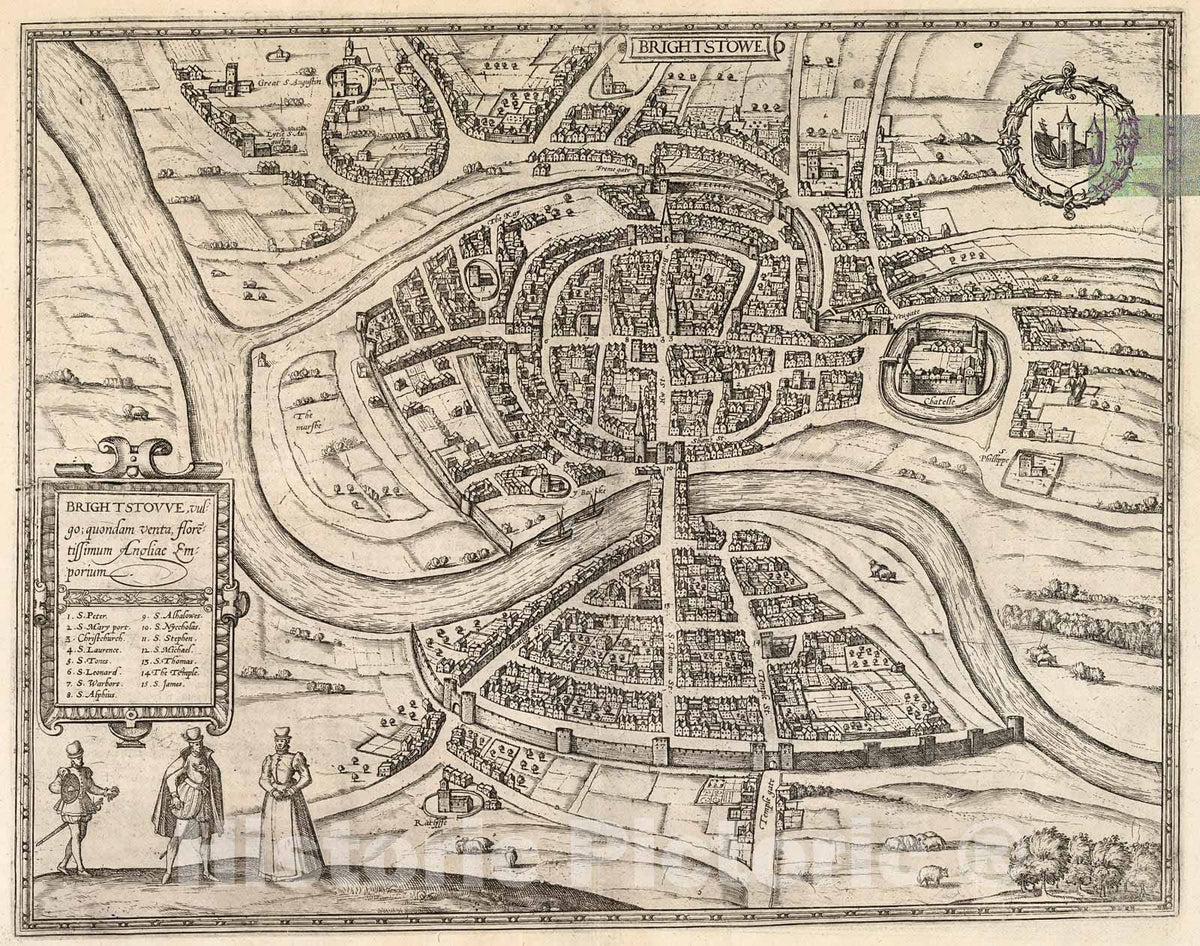 Historic Map : Vol III (2) Brightstowe (Bristol)., 1640, Vintage Wall Decor