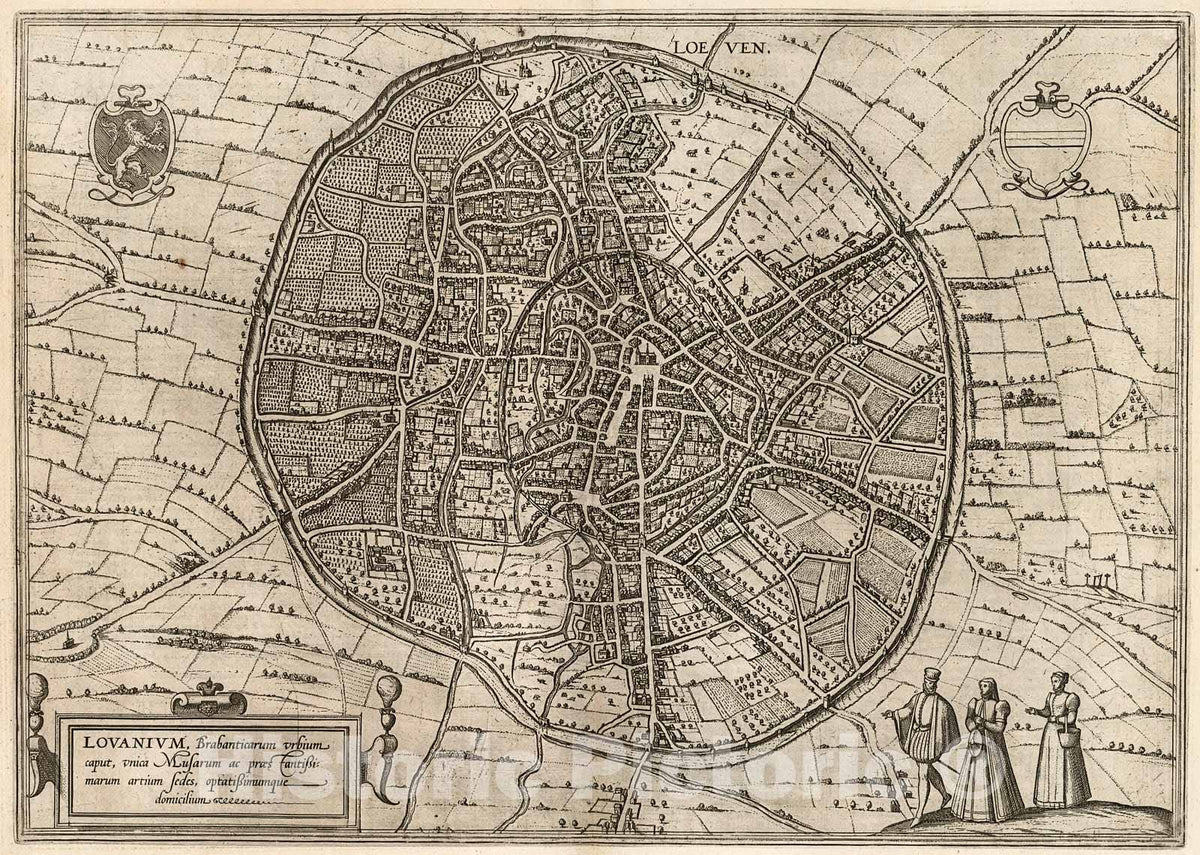 Historic Map : Vol III (11) Loeven, Loavanium (Leuven), 1640, Vintage Wall Decor