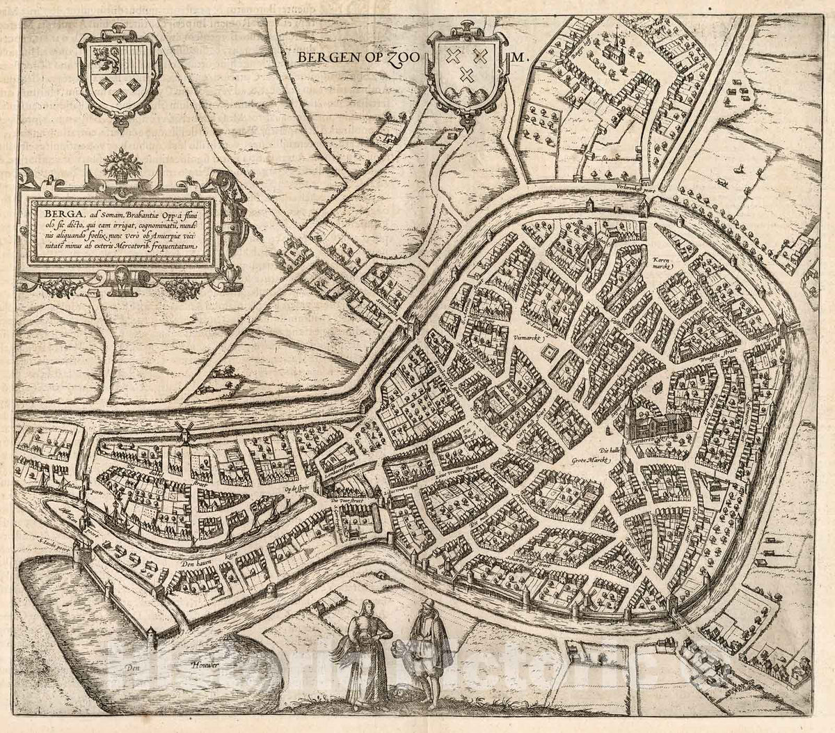 Historic Map : Vol III (14) Bergen op Zoom., 1640, Vintage Wall Decor