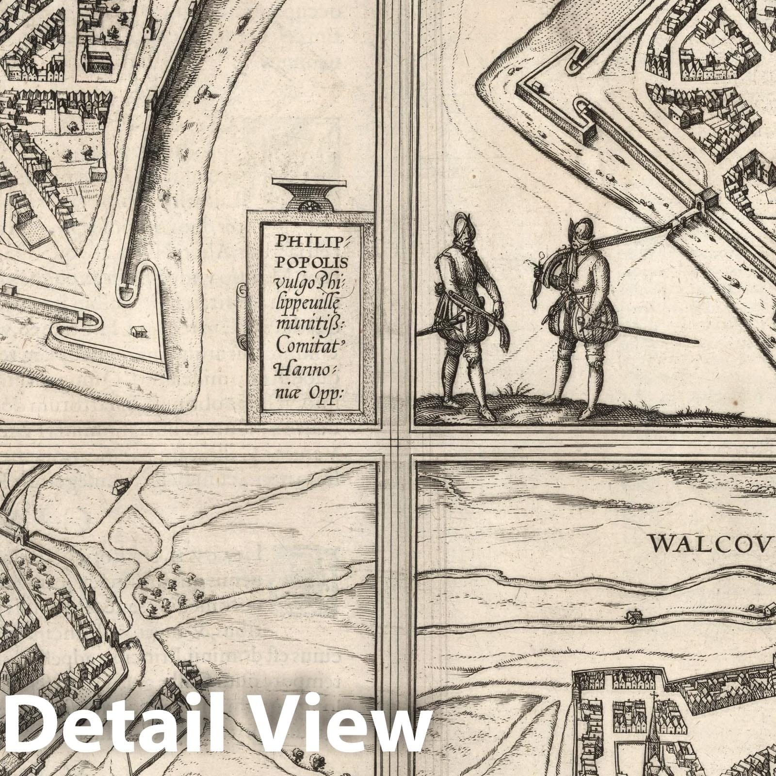 Historic Map : Vol III (27) Philippeville. Mariebourg (Mariembourg). Chimay. Walcourt., 1640, Vintage Wall Decor