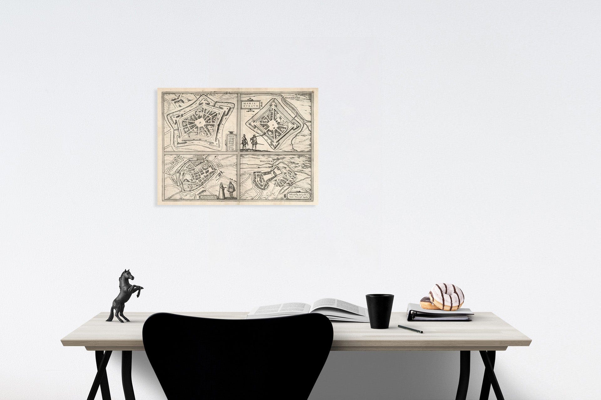 Historic Map : Vol III (27) Philippeville. Mariebourg (Mariembourg). Chimay. Walcourt., 1640, Vintage Wall Decor