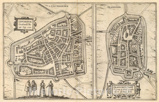 Historic Map : Vol III (36) Leevwaerden (Leeuwarden). Franicker (Franeker)., 1640, Vintage Wall Decor
