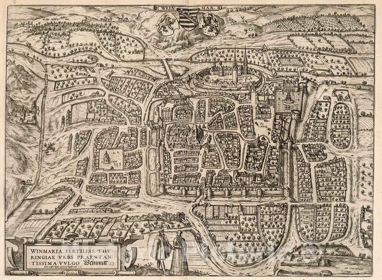 Historic Map : Vol III (42) Weinmar (Weimar)., 1640, Vintage Wall Decor