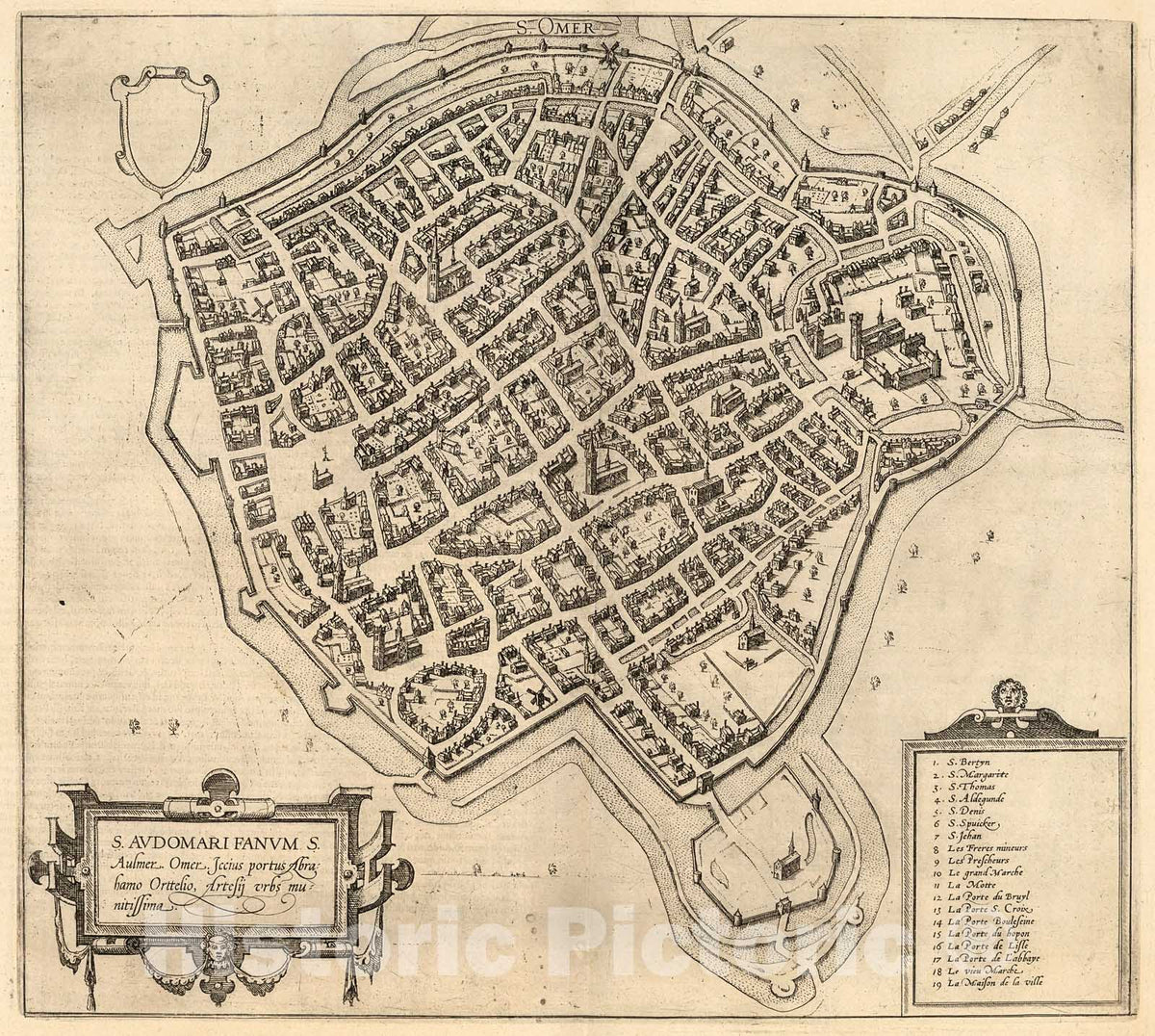 Historic Map : Vol IV (8) S. Omer (Saint-Omer)., 1640, Vintage Wall Decor
