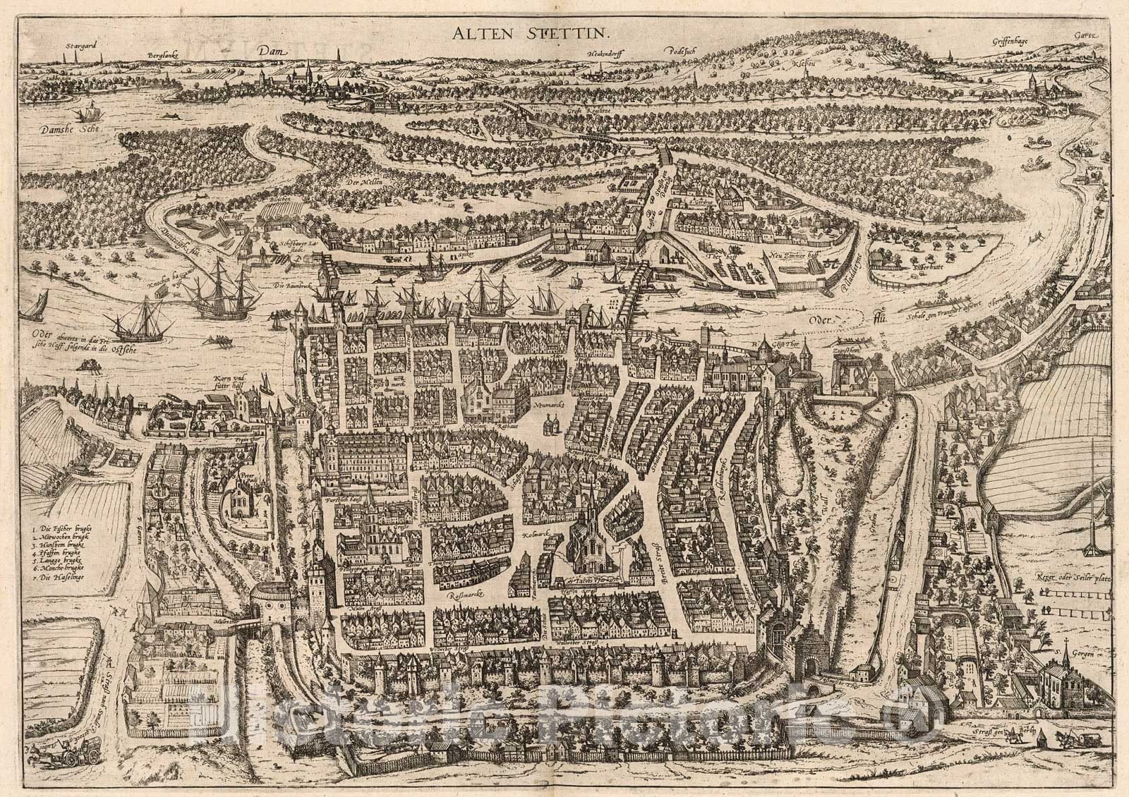 Historic Map : Vol IV (41) Alten Stettin (Szczecin)., 1640, Vintage Wall Decor