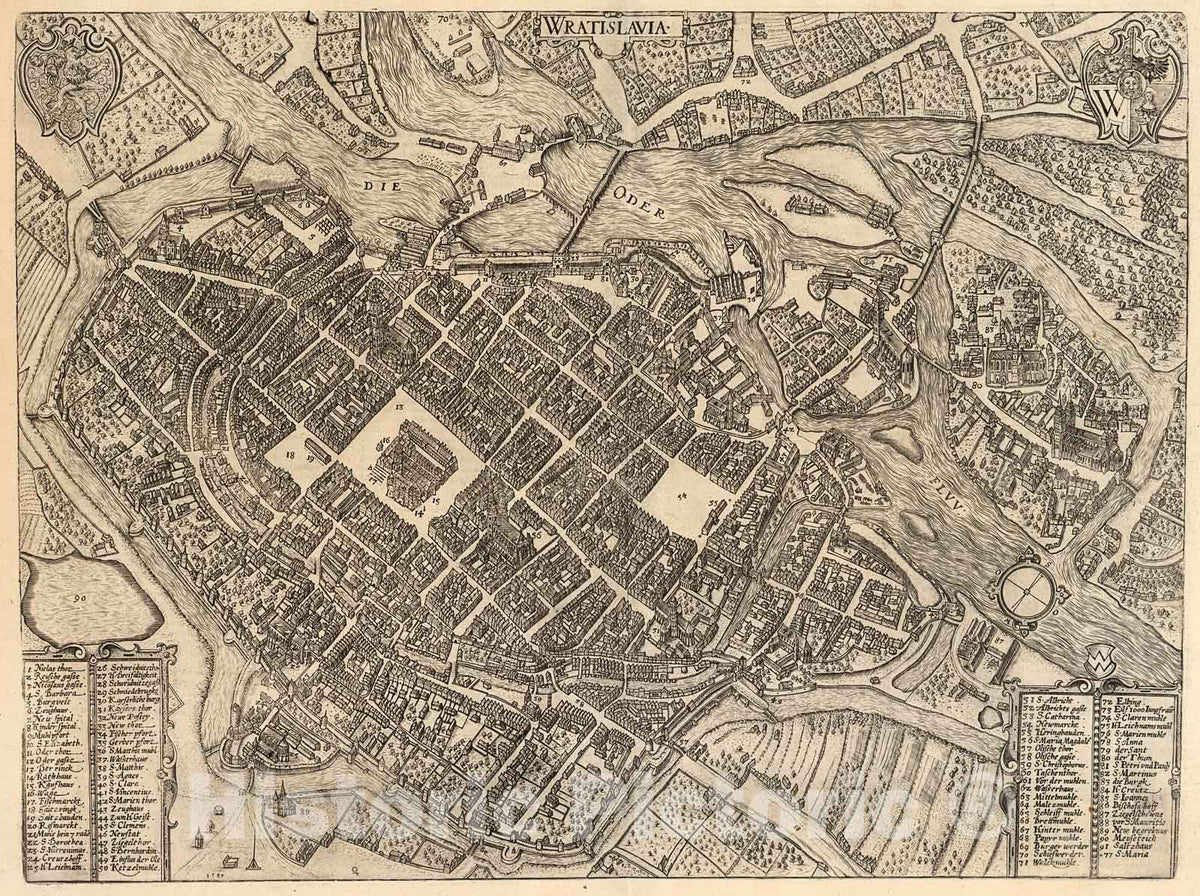 Historic Map : Vol IV (42) Wratislavia (Wroclaw)., 1640, Vintage Wall Decor