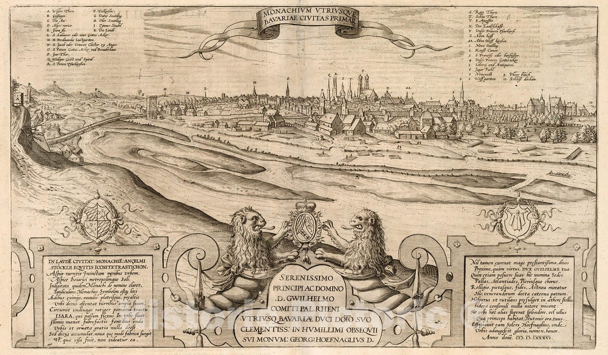 Historic Map : Vol IV (43) Monachium (Munich)., 1640, Vintage Wall Decor