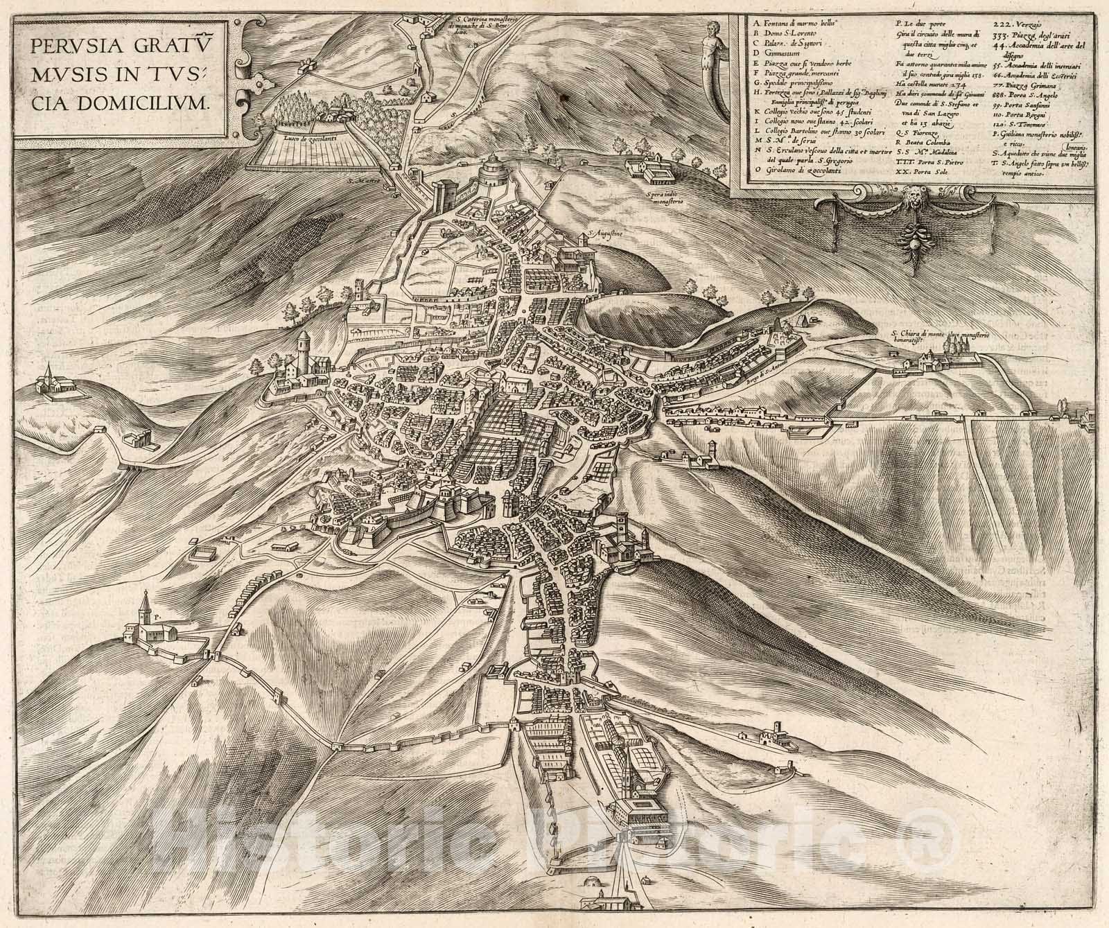 Historic Map : Vol IV (51) Perusia (Perugia)., 1640, Vintage Wall Decor