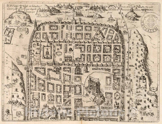 Historic Map : Vol IV (58) Ierusalem (Jerusalem) (upper sheet)., 1640, Vintage Wall Decor