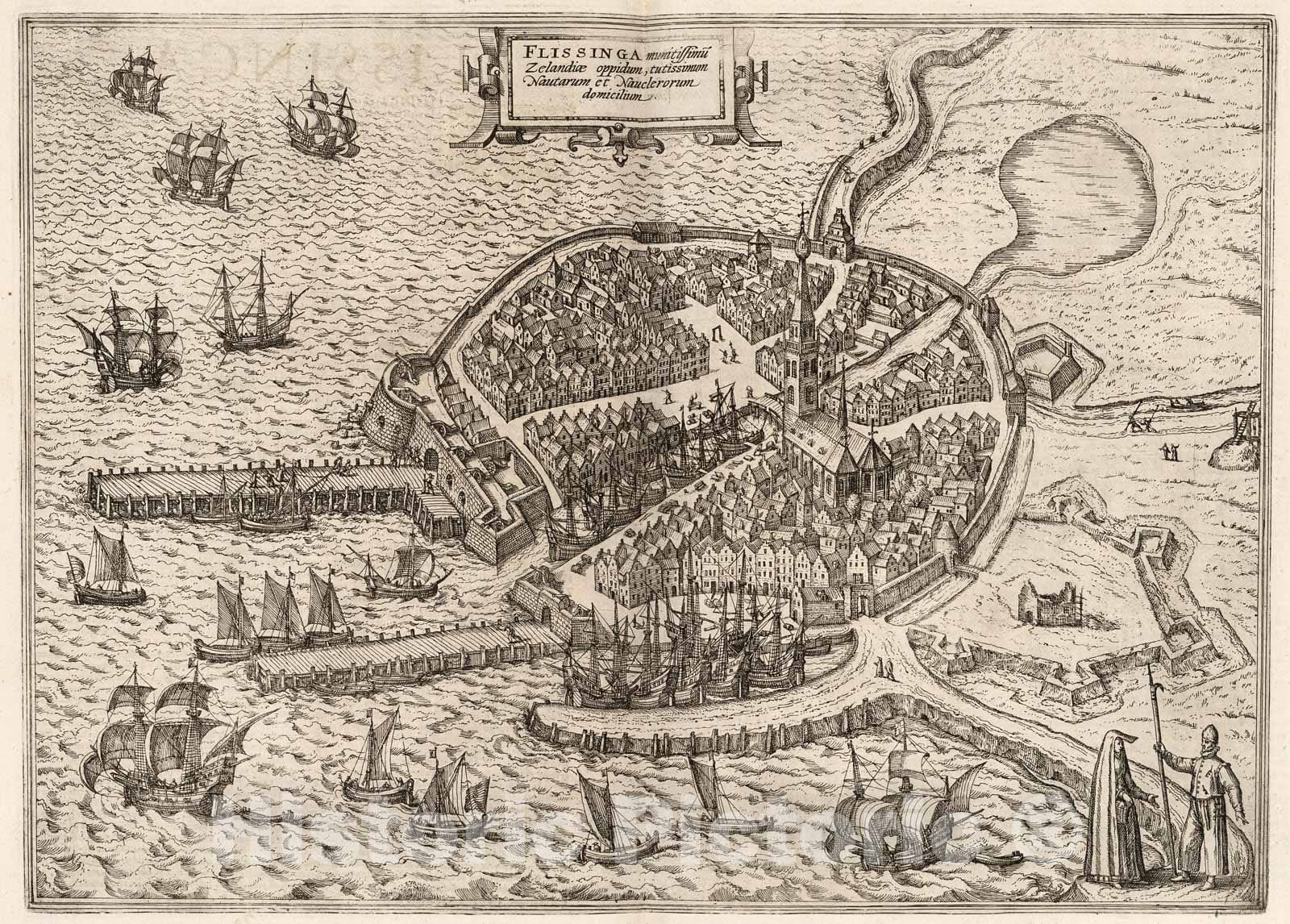Historic Map : Vol V (28) Flissinga (Vlissingen)., 1640, Vintage Wall Decor