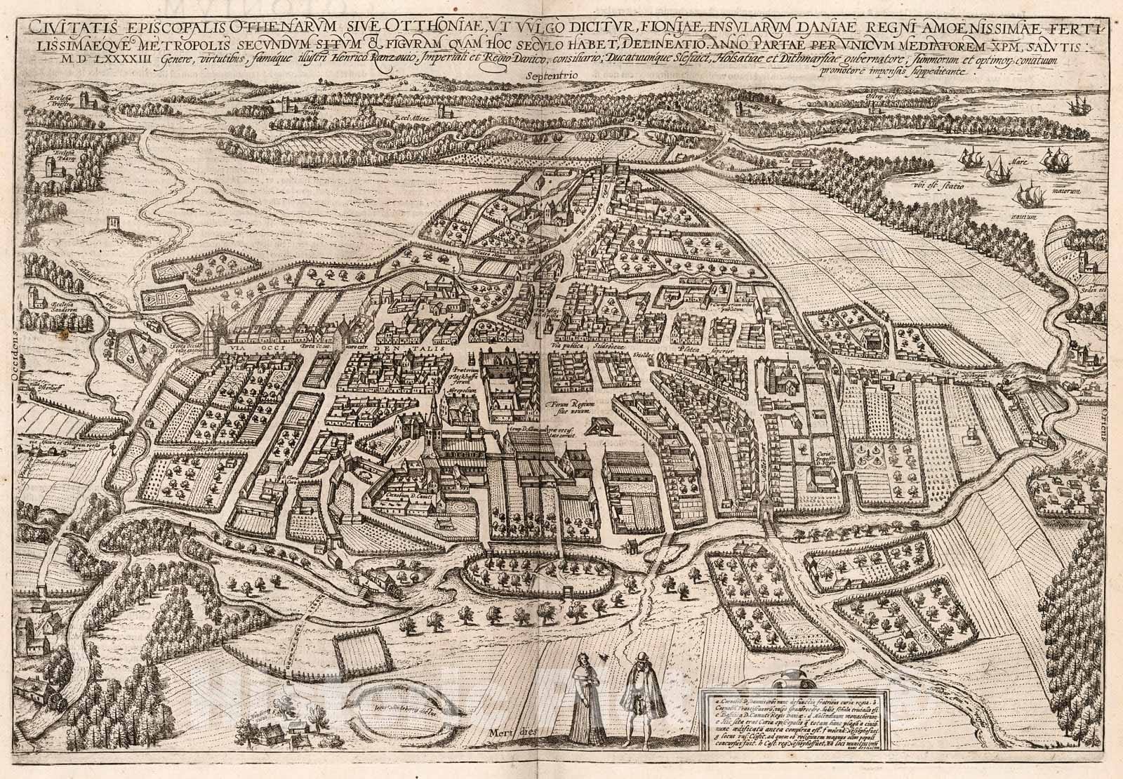 Historic Map : Vol V (30) Othenarum (Odense)., 1640, Vintage Wall Decor