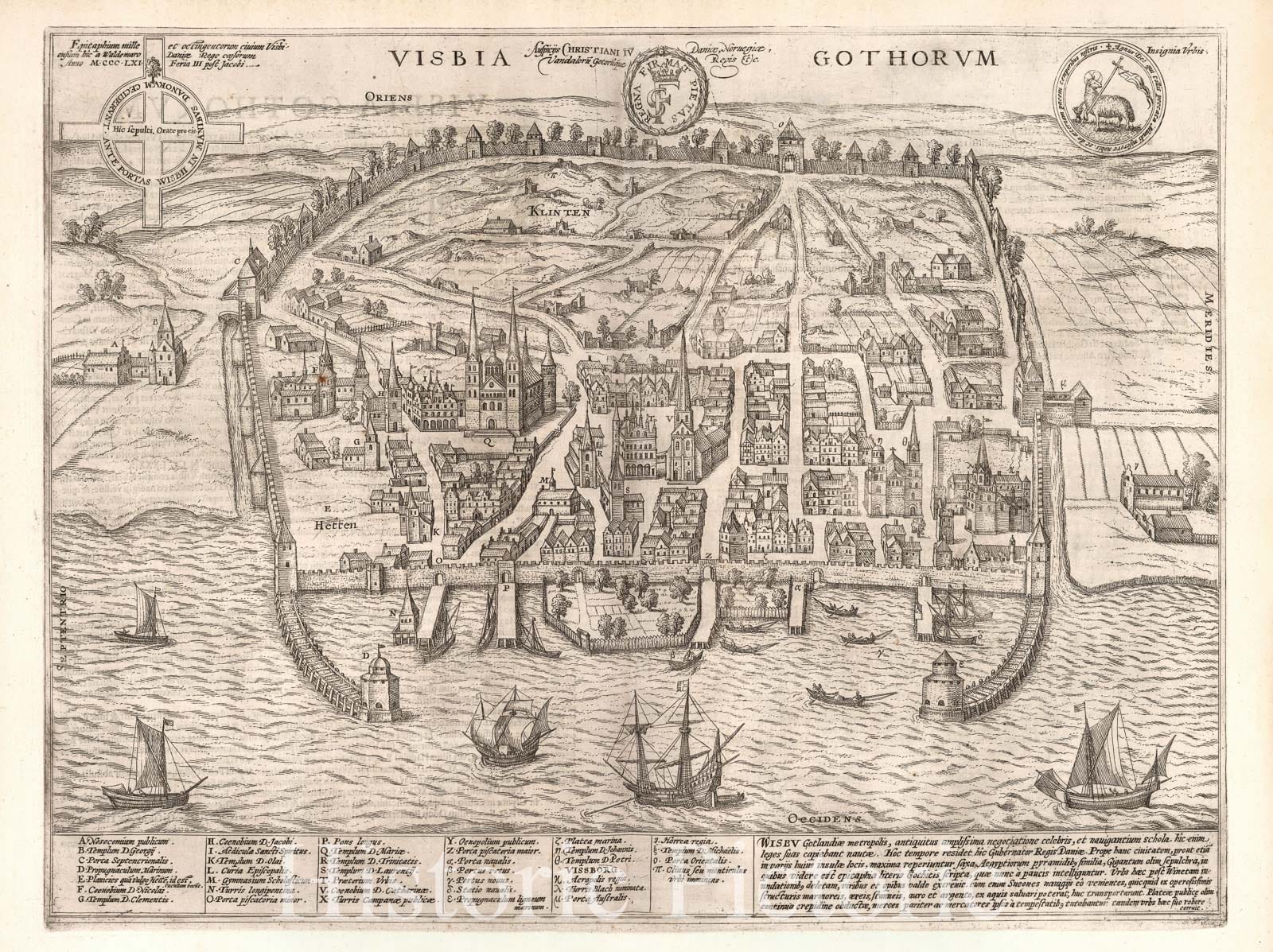 Historic Map : Vol V (39) Visbia Gothorum (Visby, Gotland)., 1640, Vintage Wall Decor