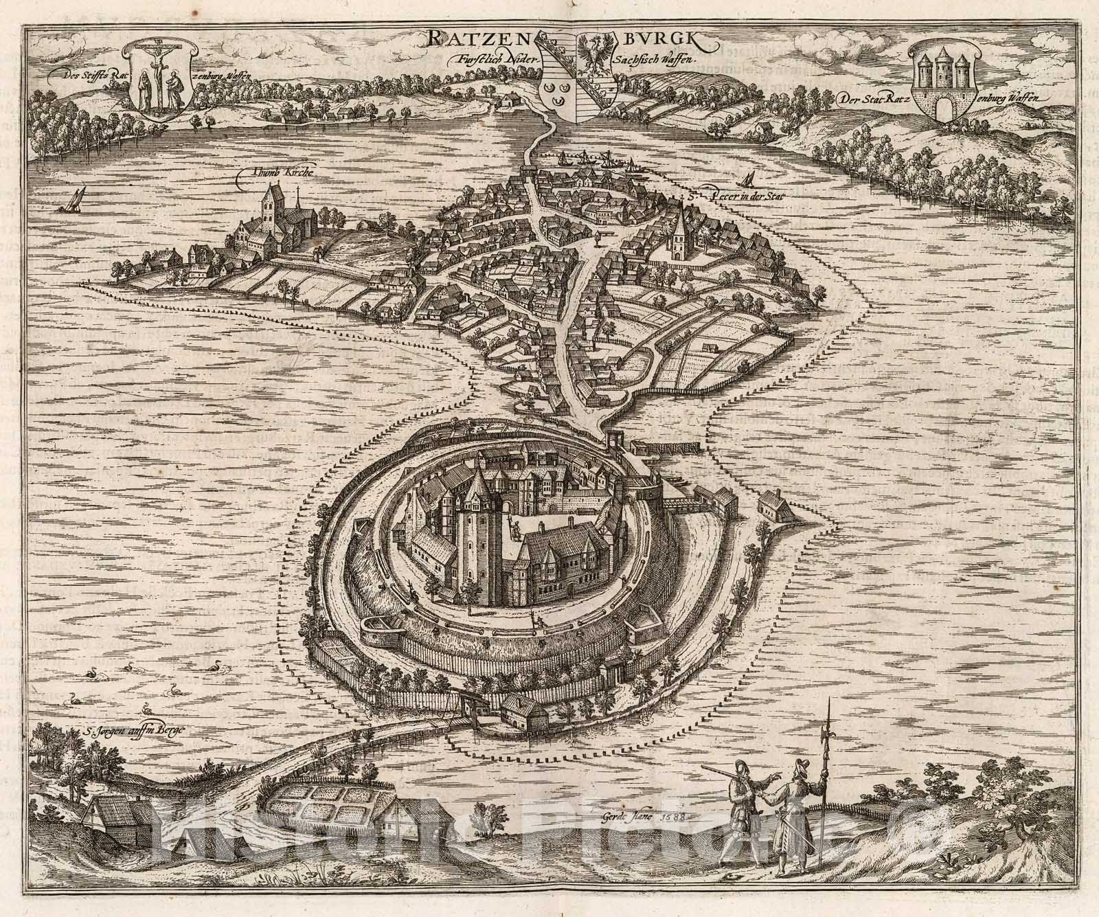 Historic Map : Vol V (43) Ratzenburgk (Ratzeburg)., 1640, Vintage Wall Decor