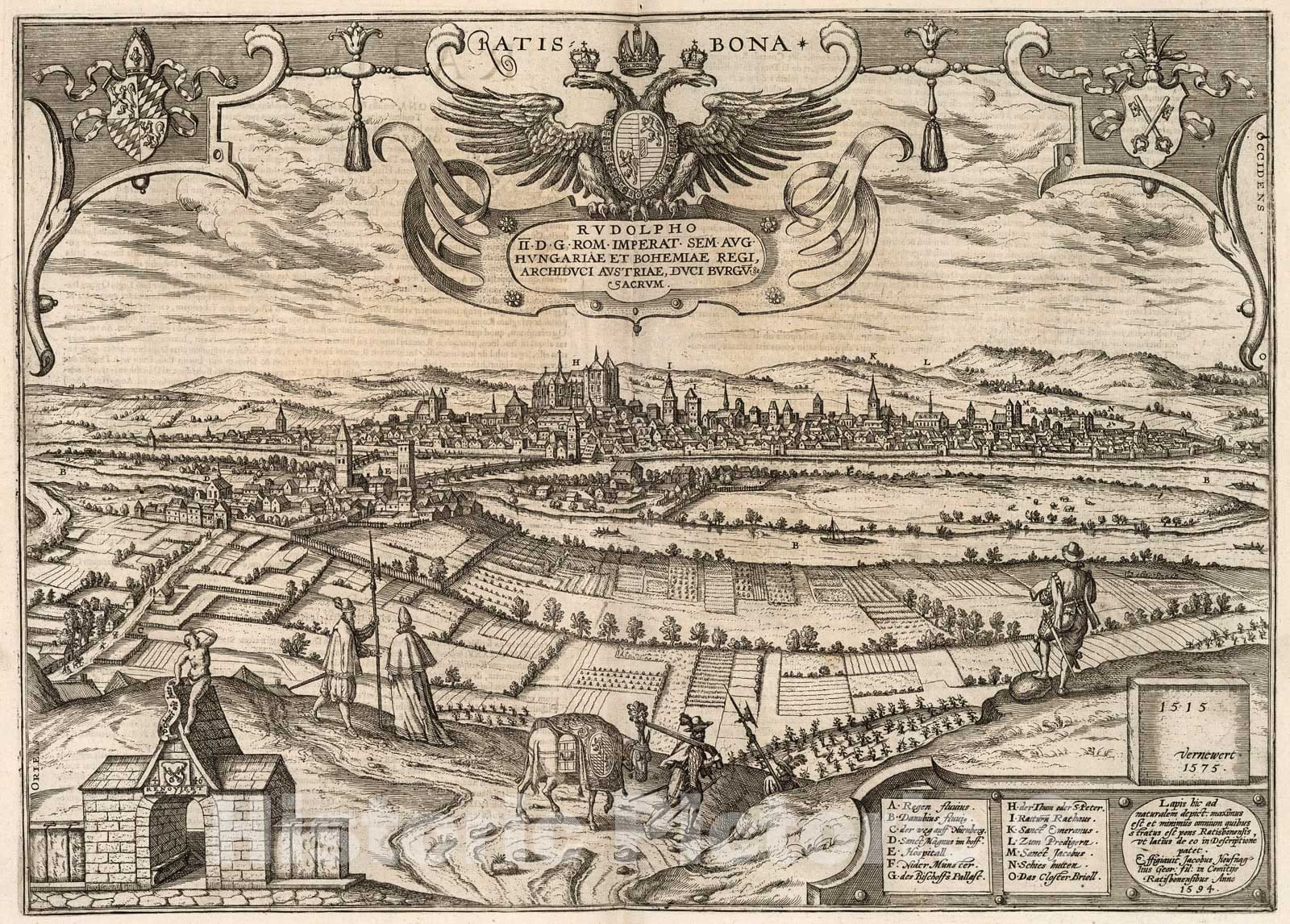 Historic Map : Vol V (51) Ratisbona (Regensburg)., 1640, Vintage Wall Decor