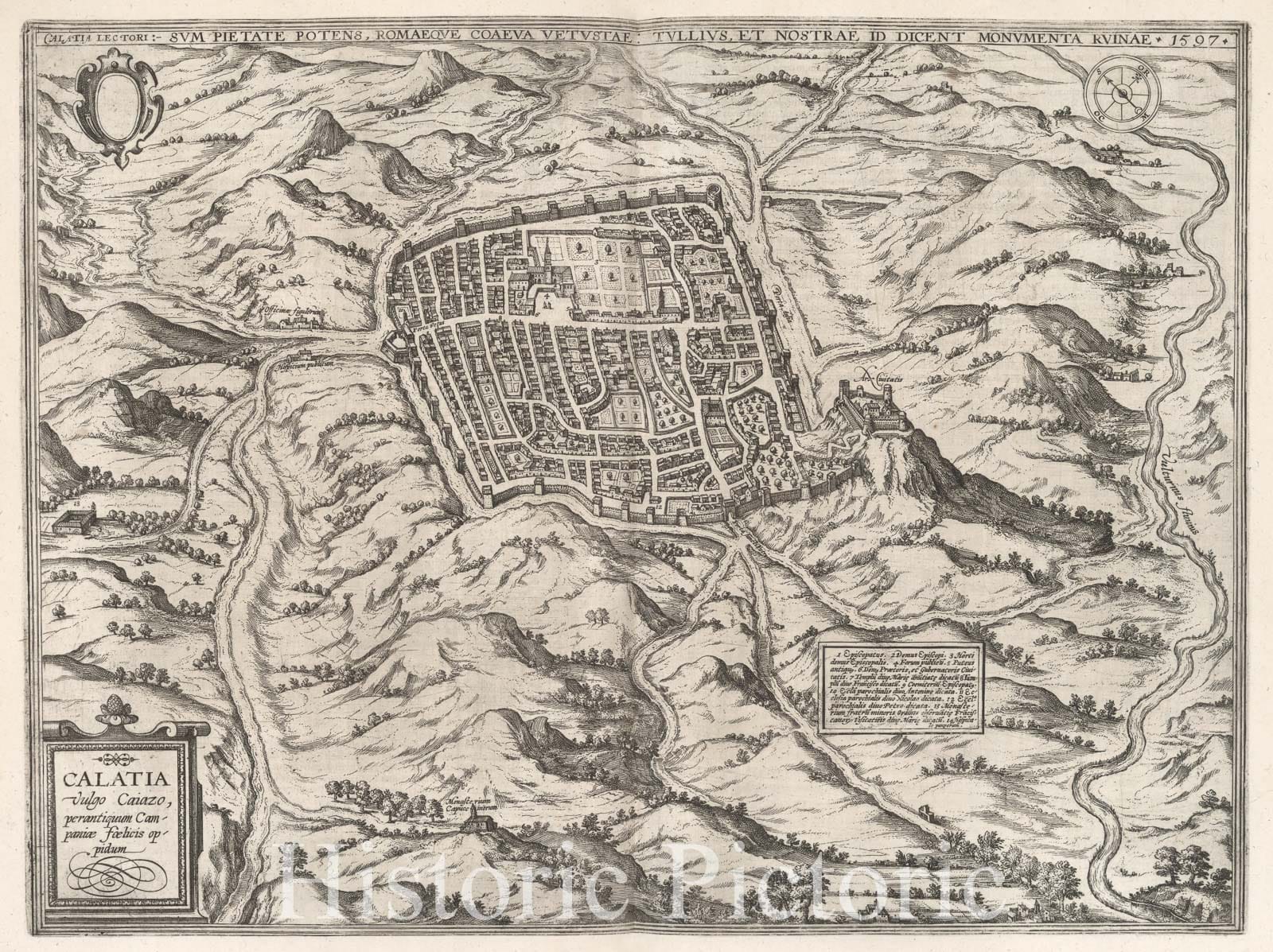 Historic Map : Vol V (66) Calatia (Caiazzo)., 1640, Vintage Wall Decor