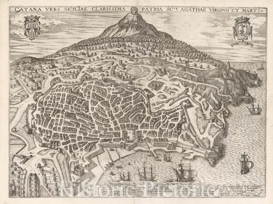 Historic Map : Vol V (69) Catana Urbs Siciliae (Catania)., 1640, Vintage Wall Decor