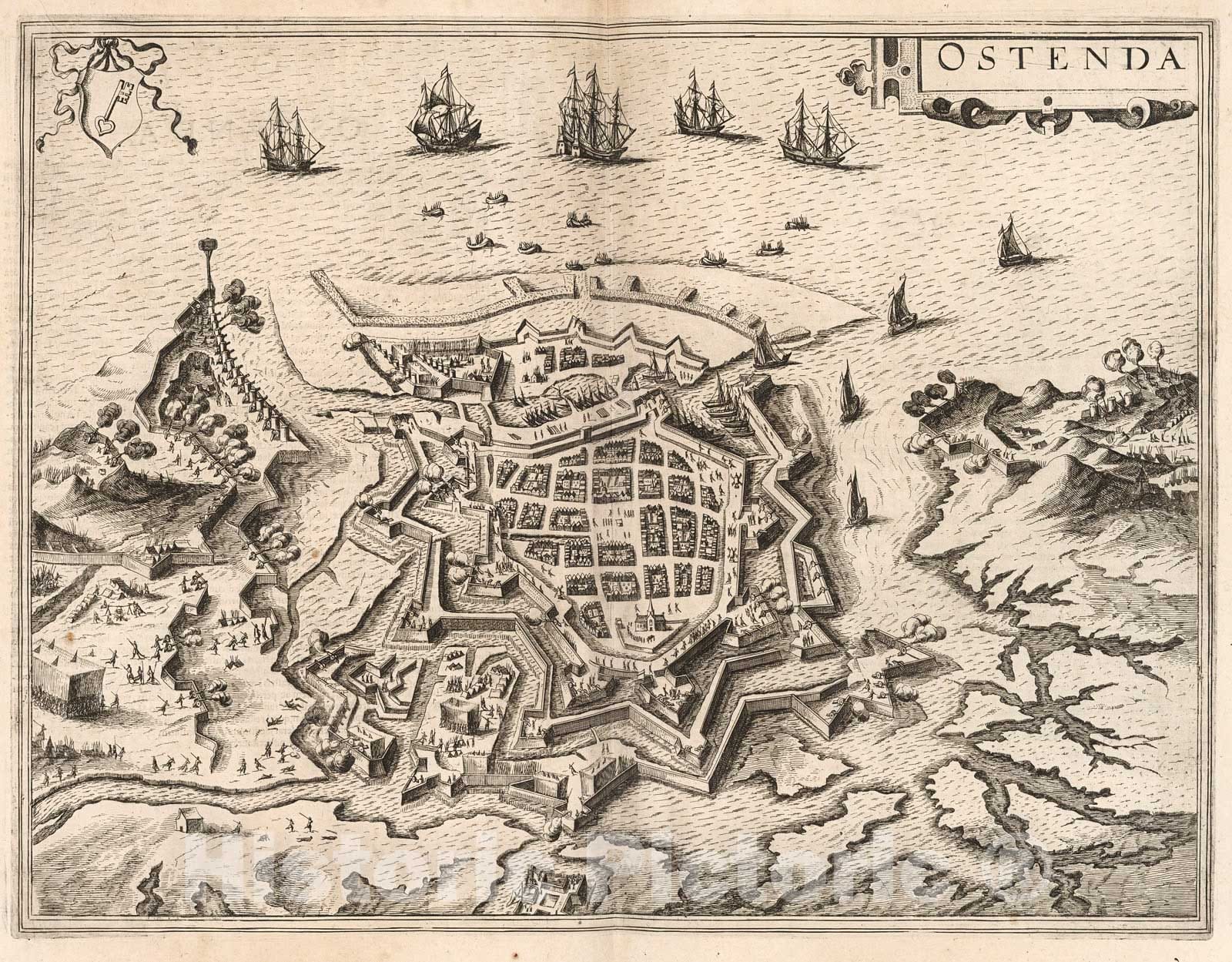 Historic Map : Vol VI (11) Ostenda (Ostend)., 1640, Vintage Wall Decor