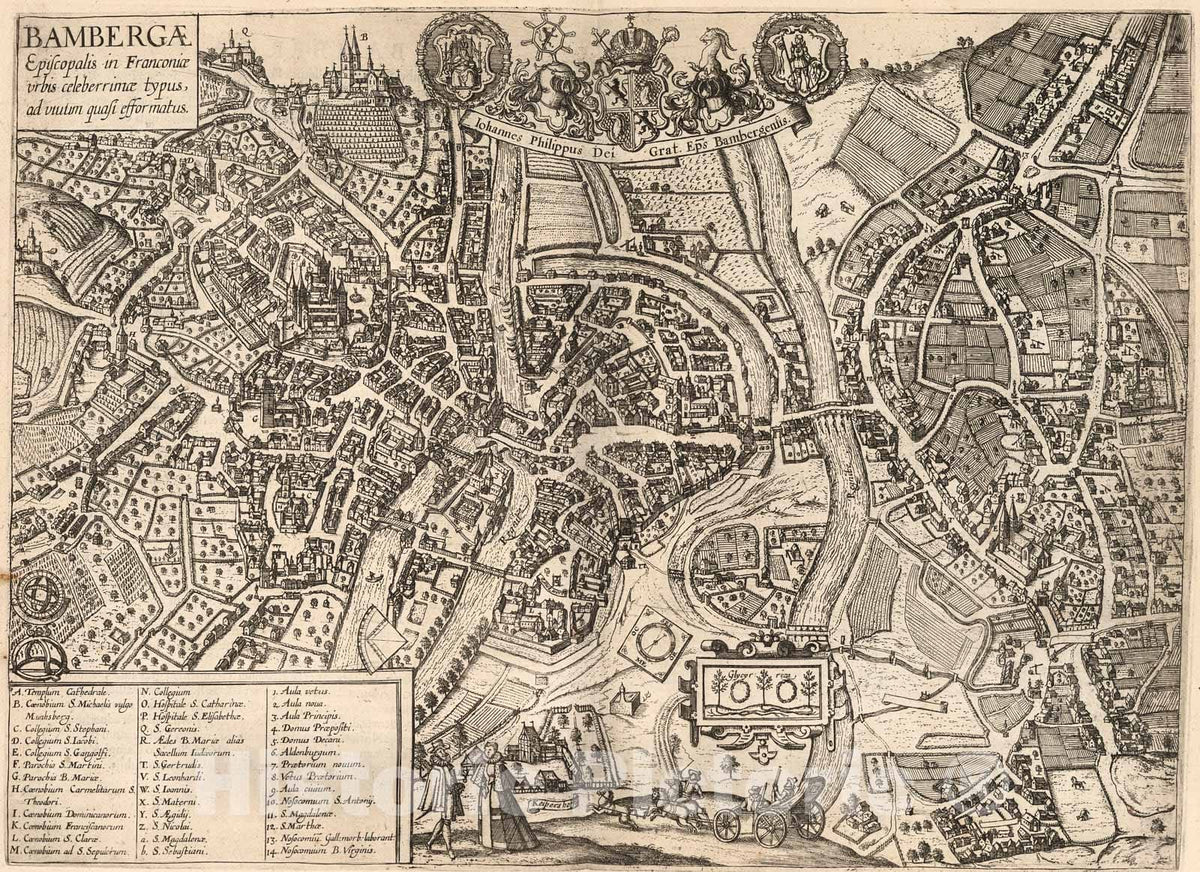 Historic Map : Vol VI (15) Bambergae (Bamberg)., 1640, Vintage Wall Decor