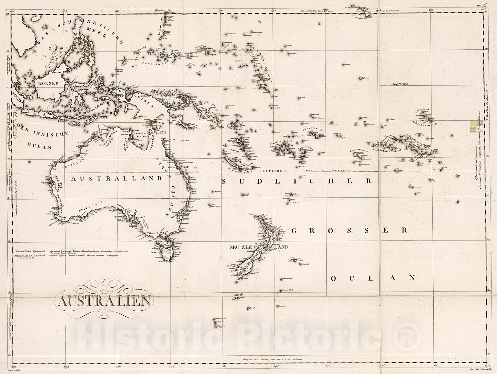 Historic Map : Australien., 1830, Vintage Wall Decor