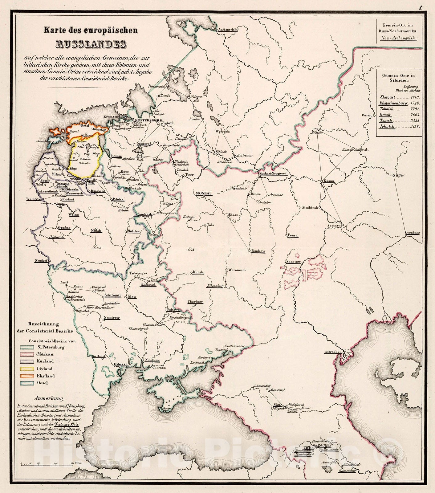 Historic Map : Karte des europaeischen Russlandes., 1855, Vintage Wall Decor