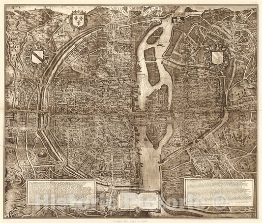 Historic Map : Pl. IX. Paris de 1512 a 1547., 1900, Vintage Wall Decor