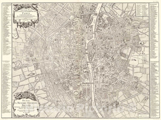 Historic Map : Pl. XXIII. Paris en 1713., 1900, Vintage Wall Decor
