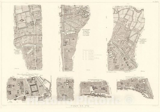 Historic Map : Pl. XXIV bis. Paris en 1714., 1900, Vintage Wall Decor